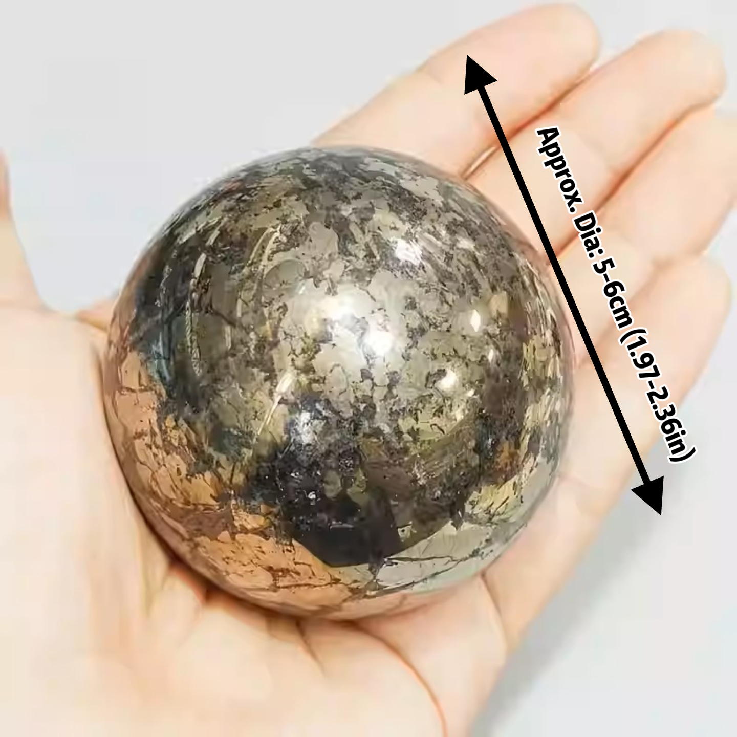Natural Amazing Pyrite Crystal Sphere - Raw Stone Crystal Ball Meditation Balls for Witchcraft and Decorative Balls | Gemstone Spiritual Healing Stone Meaning