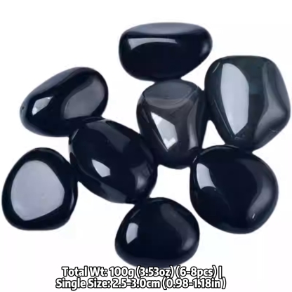 Natural Large Black Obsidian Crystal Tumbled Stones Mineral Specimen Bulk Polished Stone Rocks Energy | Gemstone Spiritual Healing Stone Meaning