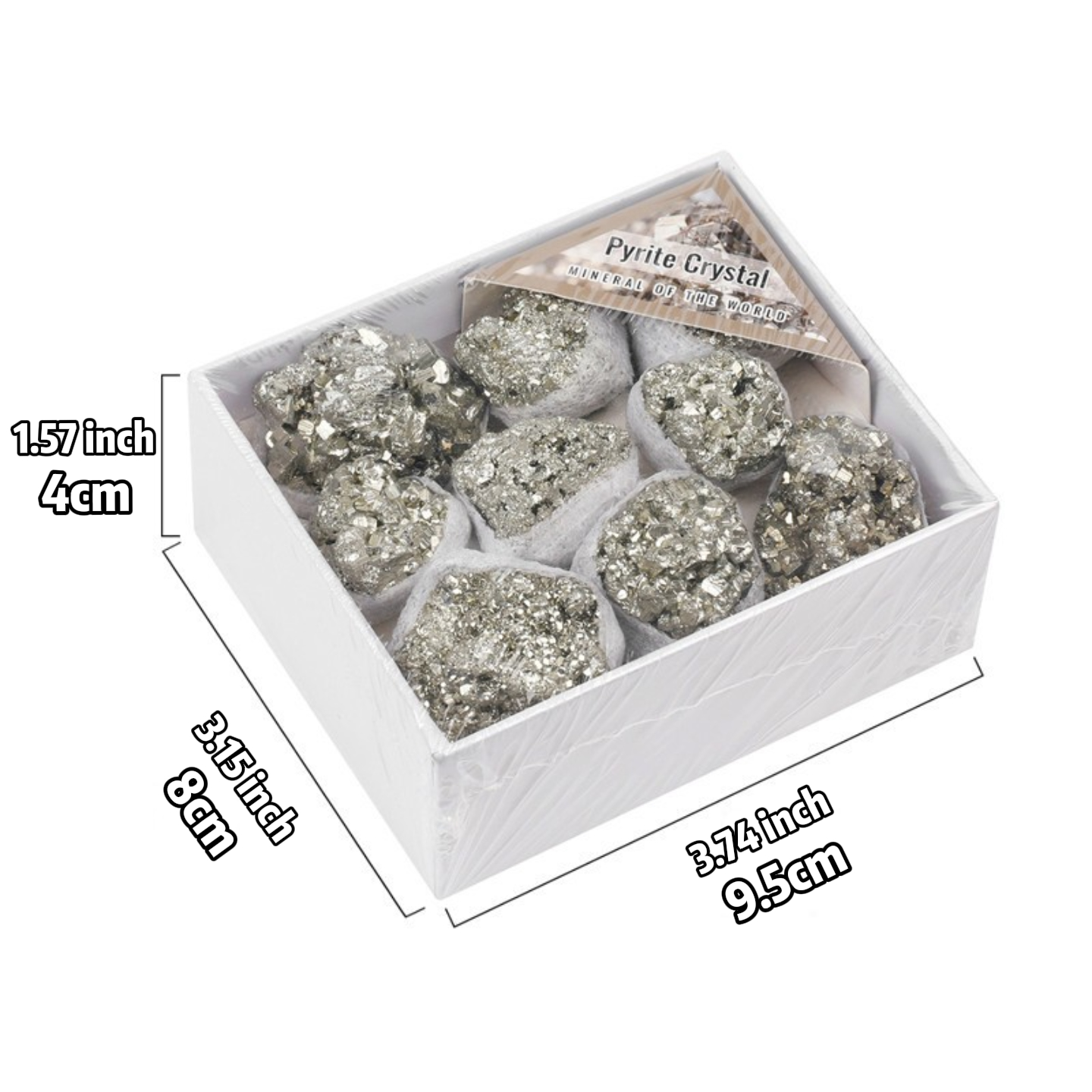Natural Pyrite Crystal Cluster, Bulk Raw Pyrite Stone,Fool's Gold For Luck,White Gift Box Packaging | Gemstone Spiritual Healing Stone Meaning