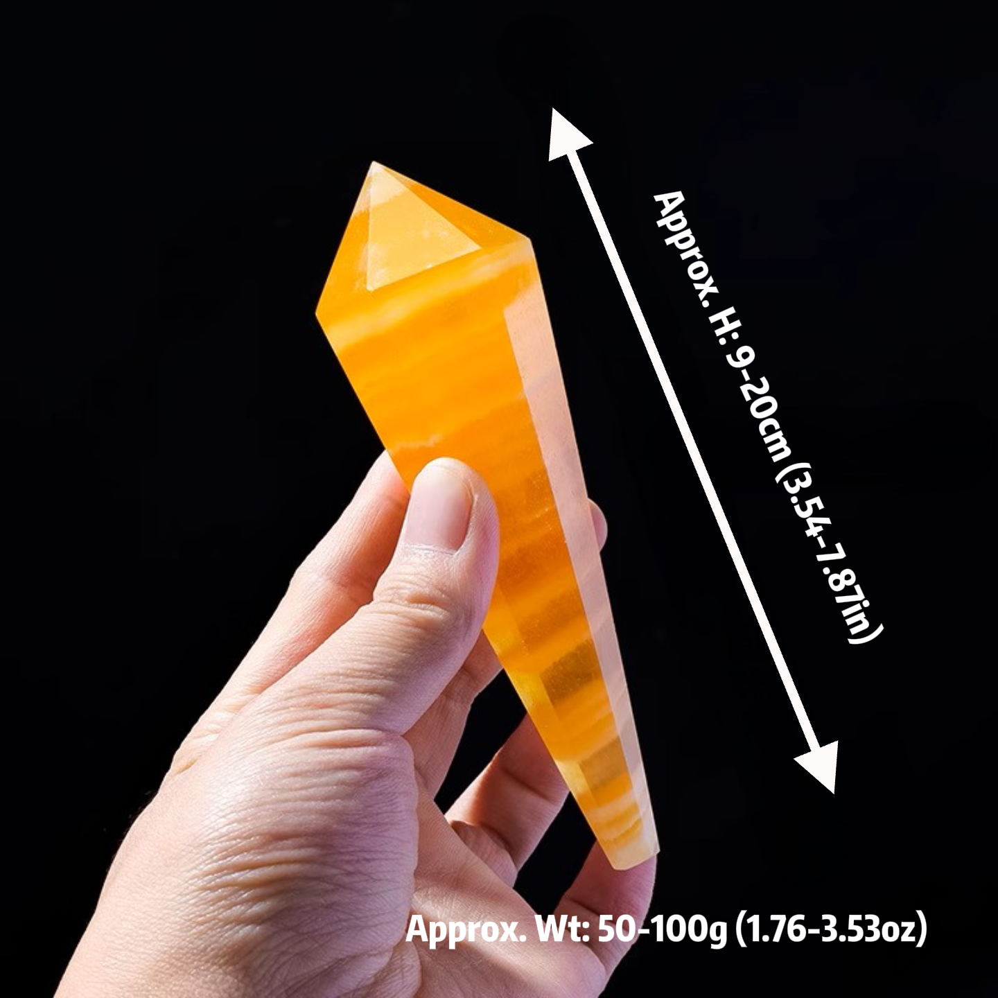 Natural Yellow Calcite Crystal Tower Pendulum-Crystal Point Obelisk for Reiki Healing and Crystal Grid  | Gemstone Spiritual Healing Stone Meaning