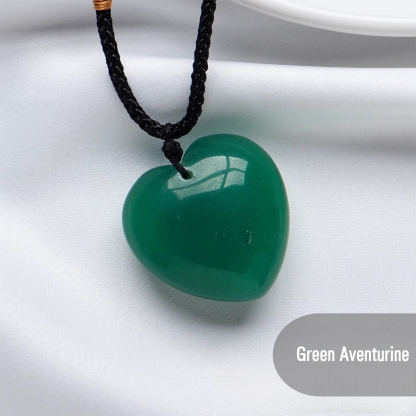 Natural Raw Crystal Heart Pendant Necklace · Healing Gemstone Heart Jewelry · Energy Stone Heart Charm