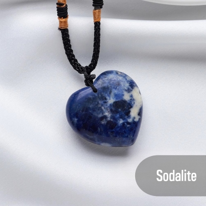 Natural Raw Crystal Heart Pendant Necklace · Healing Gemstone Heart Jewelry · Energy Stone Heart Charm