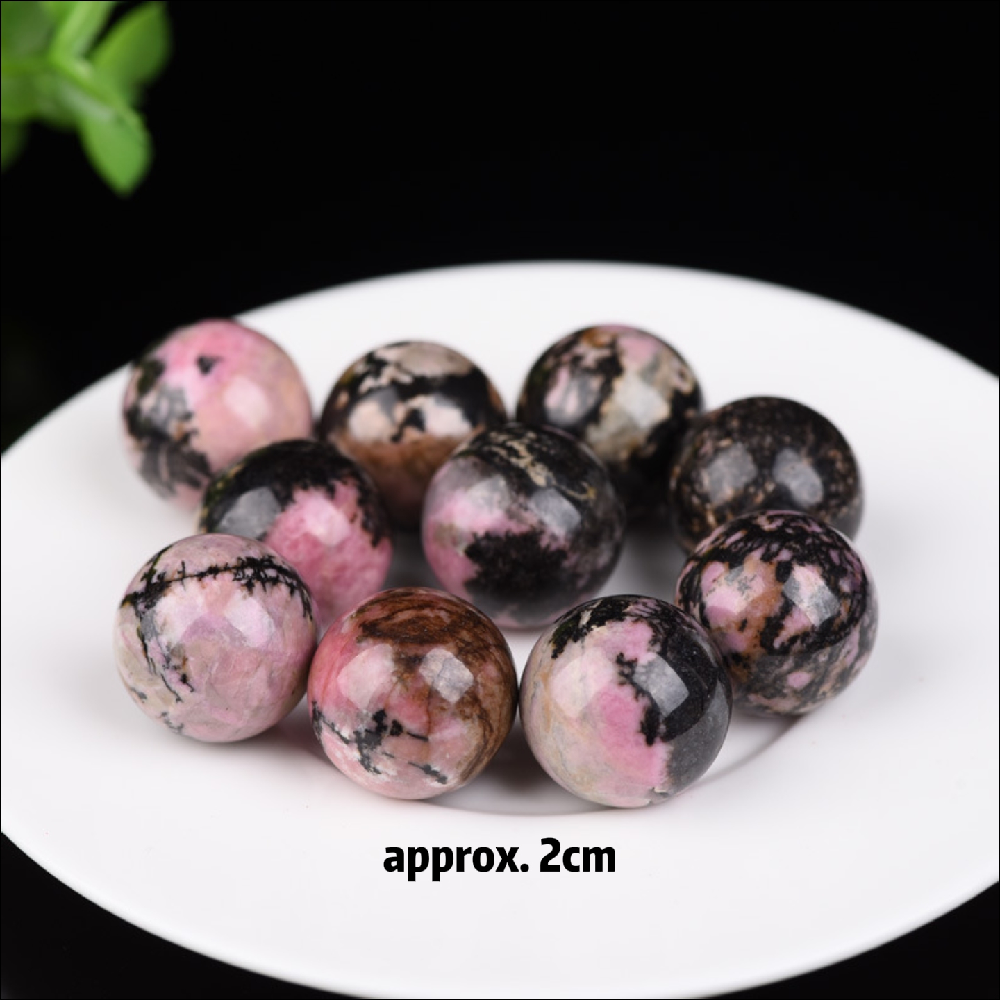 Natural Rhodonite Crystal Sphere – Raw Stone Healing Decor | DIY No-Hole Round Bead for Jewelry & Pendants