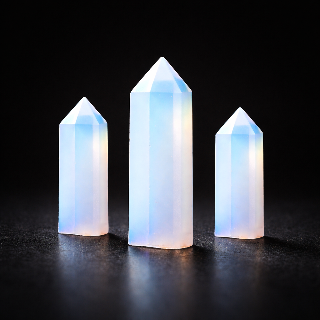 Natural Opal Gemstone Crystal Tower Crystal Column, Polished Single Point Hexagonal Prism – Crystal Wand | Crystal Spiritual Healing Stone Meaning