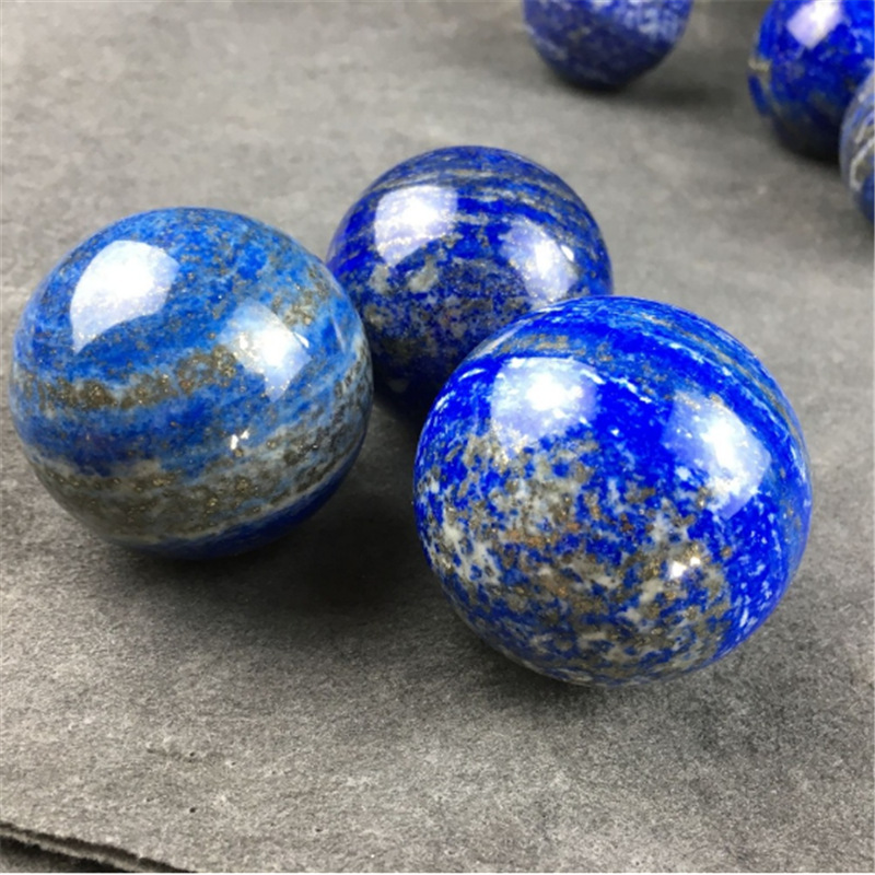 Natural Afghan Lapis Lazuli Gemstone Sphere – Raw Stone Seven-Star Grid Decor | Crystal Spiritual Healing Stone Meaning