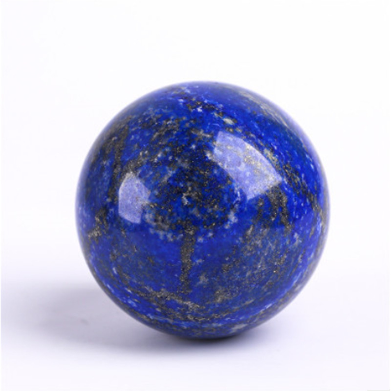 Natural Afghan Lapis Lazuli Gemstone Sphere – Raw Stone Seven-Star Grid Decor | Crystal Spiritual Healing Stone Meaning