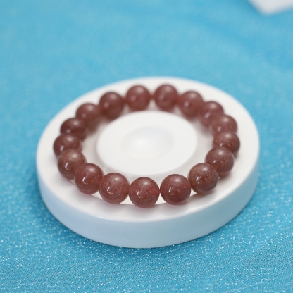 The Strawberry Quartz Bracelet 6 to 16 mm ,Gemstone Round Beads Stretch Bracelet Beads, ,Natural Healing Stone,Gift For Women