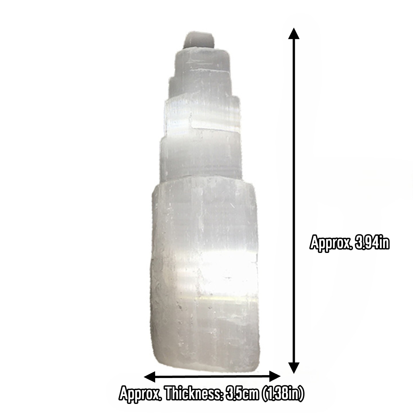 Natural Moroccan Selenite Crystal Lighthouse Lamp Shape – Energy Crystal Mineral | Gemstone Spiritual Healing Stone Meaning