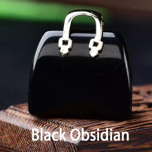 Natural Crystal Handbag-Shaped Carving · Polished Raw Gemstone Decor · DIY Pendant Craft