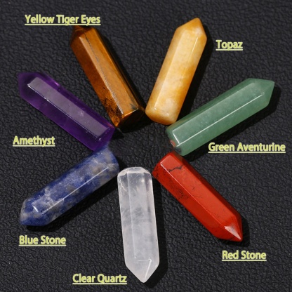  Natural Crystal Tower Fengshui Seven-Star Array Healing Stones Set with Wooden Board for Meditation Reiki | Gemstone Spiritual Healing Stone Meaning