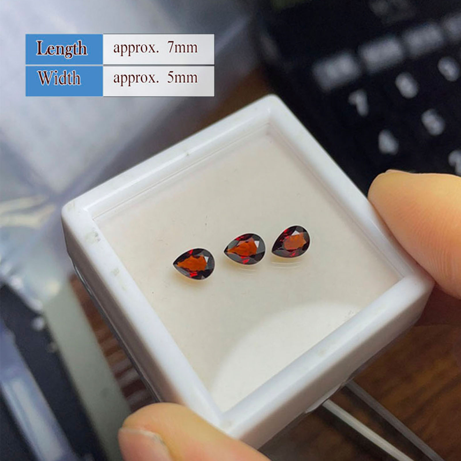 Natural Red Garnet Gemstone Solitaire Loose Gem – Faceted Teardrop Cut | Crystal Spiritual Healing Stone Meaning