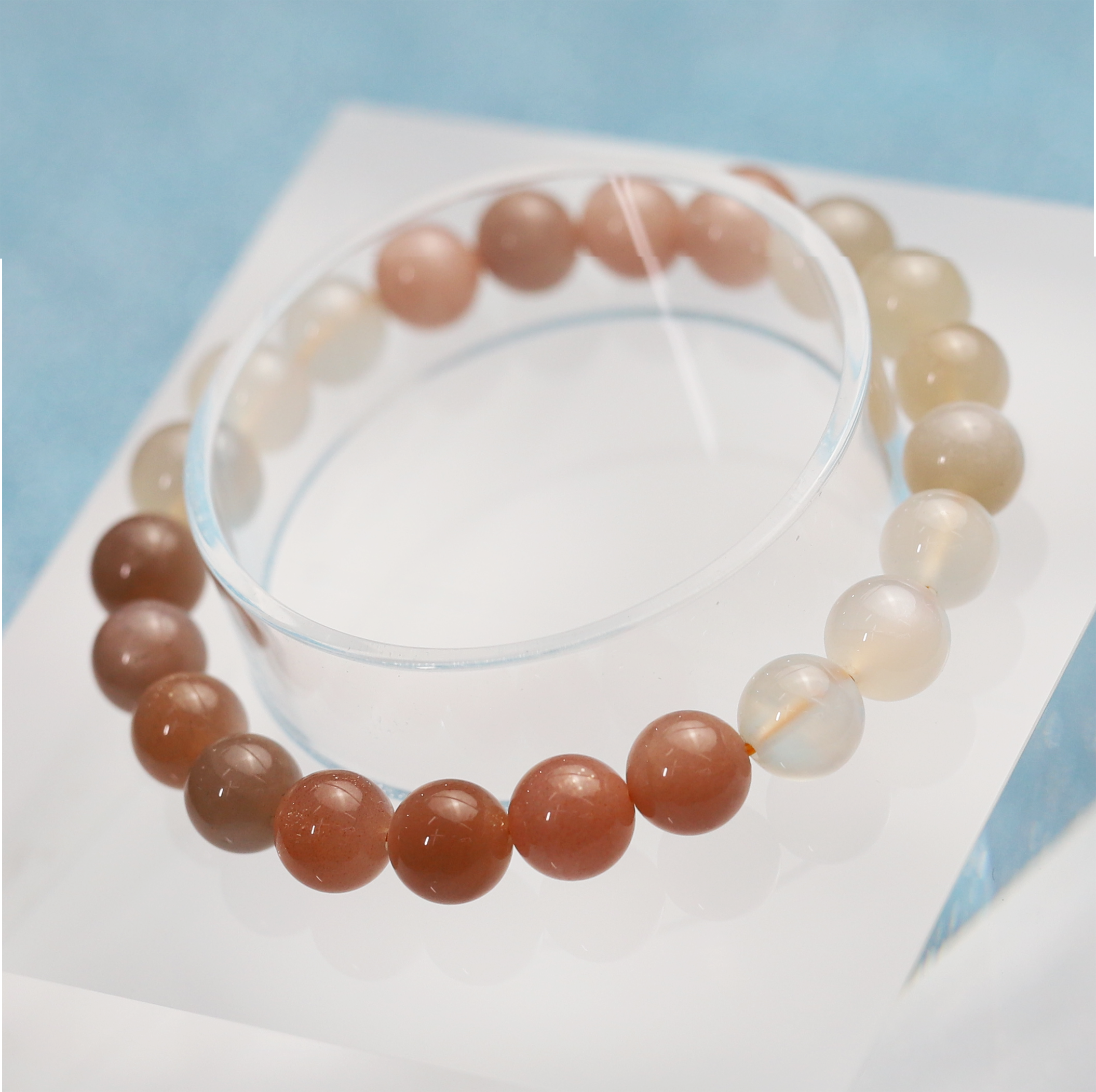The Multicolor Moonstone Bracelet 6 to 16 mm ,Gemstone Round Beads Stretch Bracelet Beads, ,Natural Healing Stone,Gift For Women