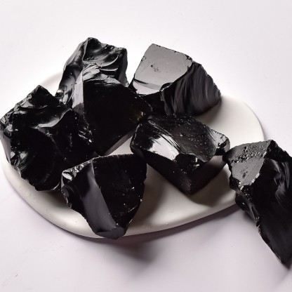 Natural Black Obsidian Crystal Bulk Rock Healing Raw Stones for Tumbling,Polishing | Gemstone Spiritual Healing Stone Meaning