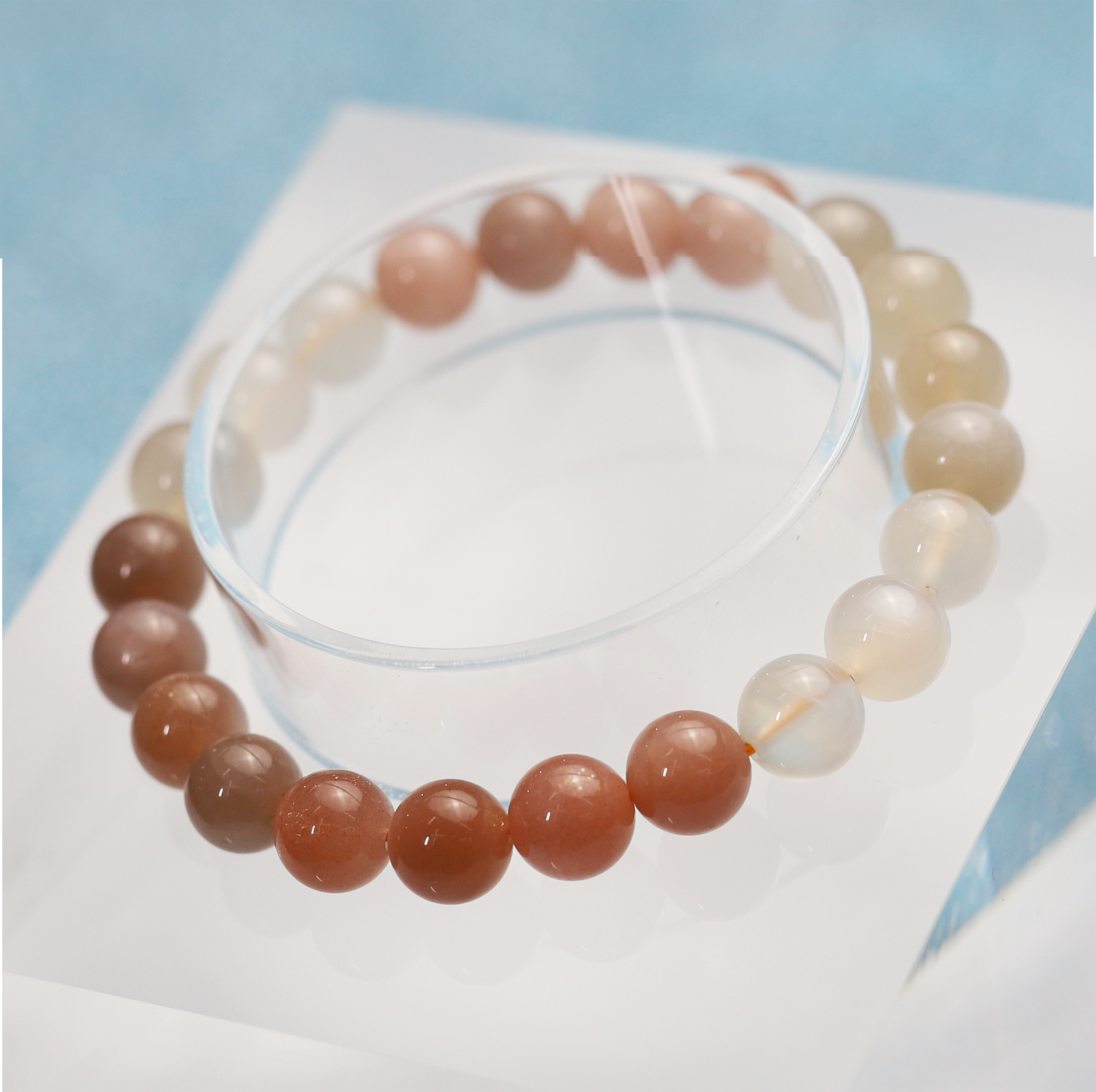The Multicolor Moonstone Bracelet 6 to 16 mm ,Gemstone Round Beads Stretch Bracelet Beads, ,Natural Healing Stone,Gift For Women
