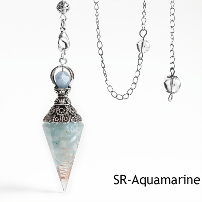 Natural Crystals Gemstone Pendulum with Antique Silver Chain emotionnal crystal healing&decor
