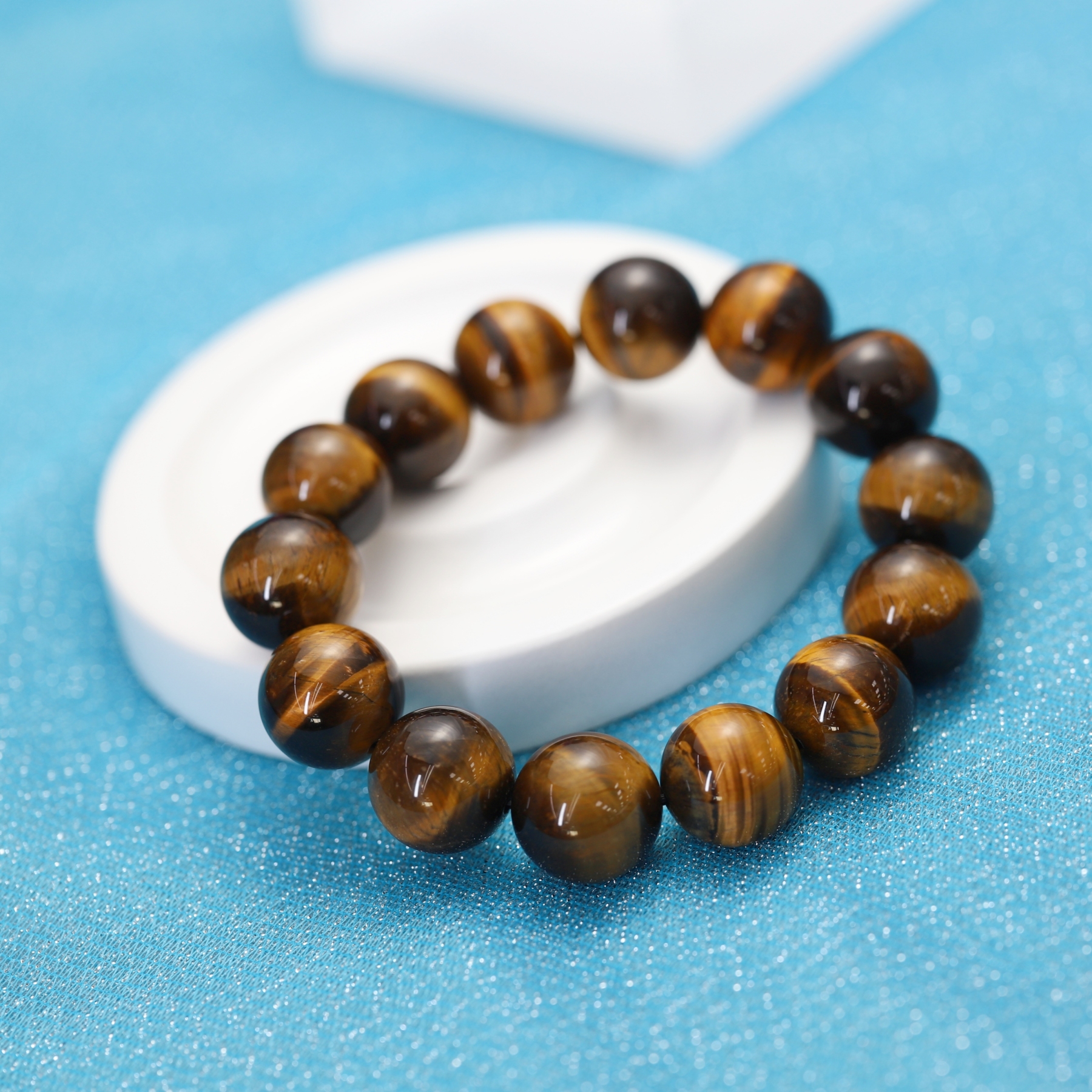 Yellow Tiger-eye Bracelet 6 to 16 mm ,Gemstone Round Beads Stretch Bracelet Beads, ,Natural Healing Stone,Gift For Women