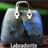 Natural Crystal Handbag-Shaped Carving · Polished Raw Gemstone Decor · DIY Pendant Craft