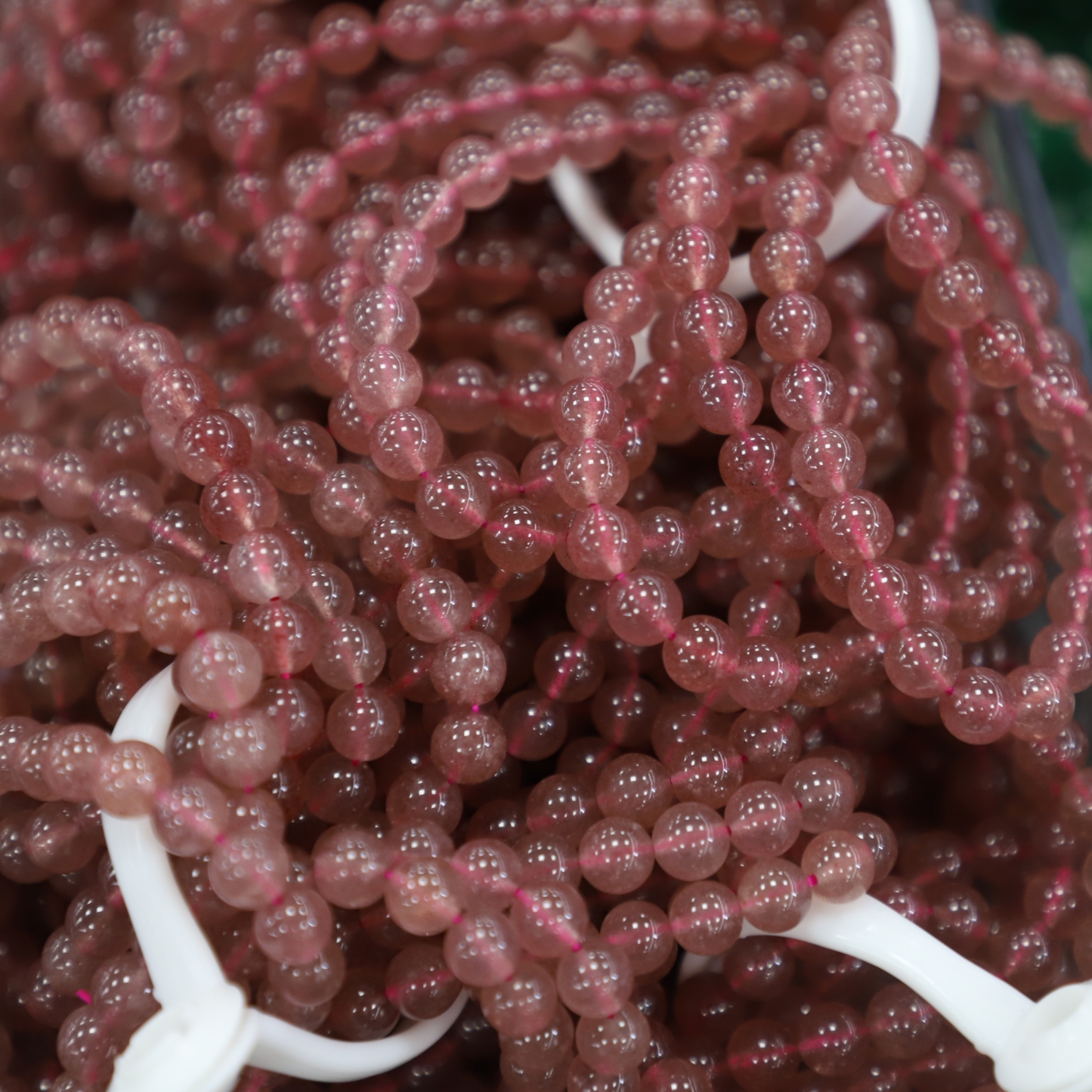 The Strawberry Quartz Bracelet 6 to 16 mm ,Gemstone Round Beads Stretch Bracelet Beads, ,Natural Healing Stone,Gift For Women