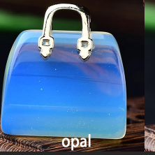 Natural Crystal Handbag-Shaped Carving · Polished Raw Gemstone Decor · DIY Pendant Craft