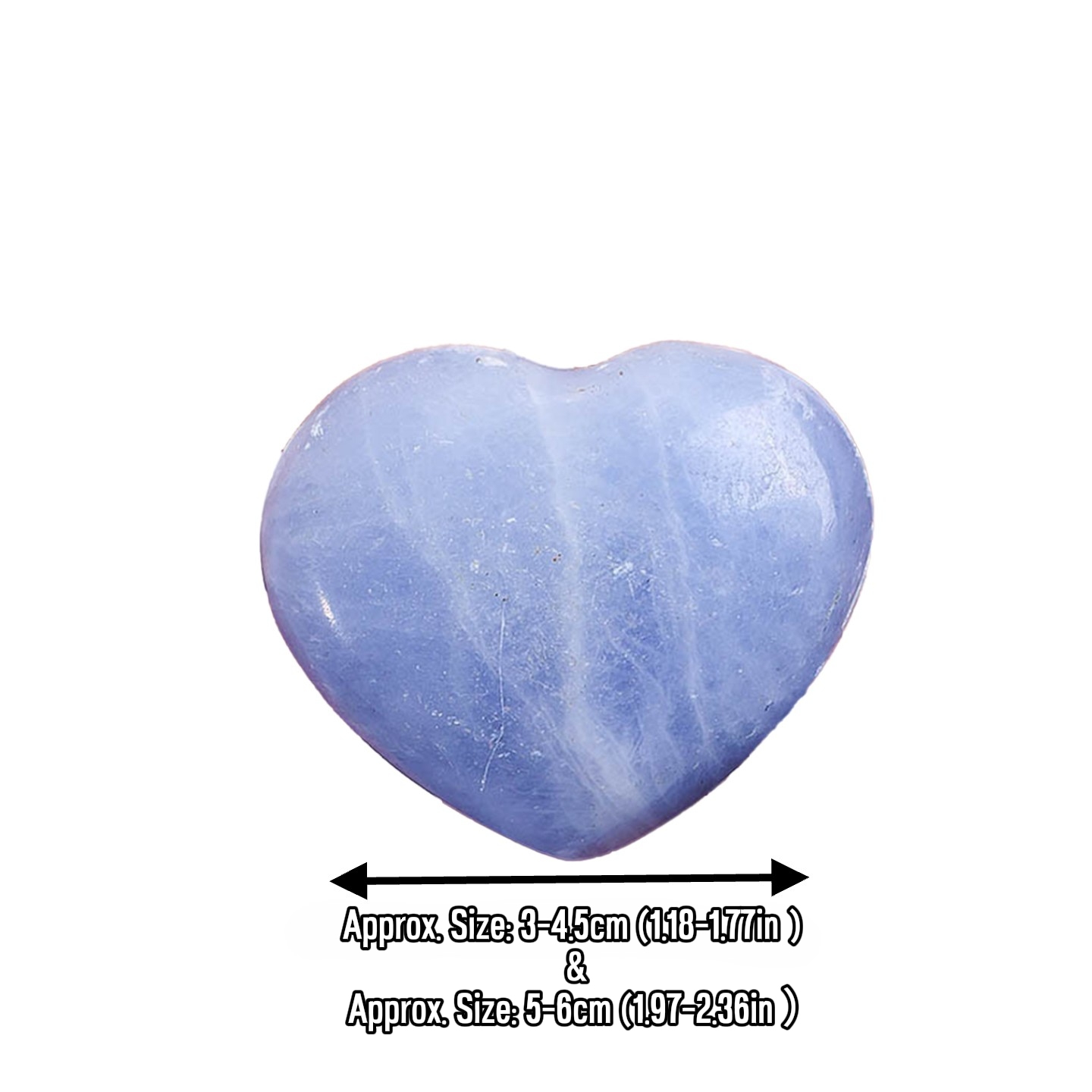 Natural Celestite Crystal Heart Palm Stone, Fidget Polished Handheld Worry Stone | Gemstone Spiritual Healing Stone Meaning