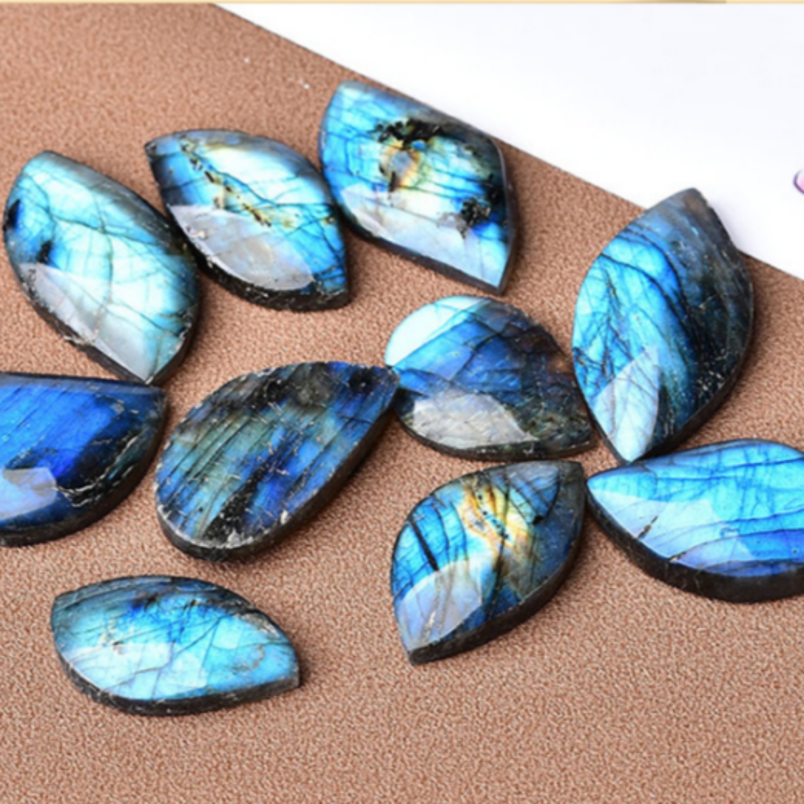 Natural Labradorite Gemstone Leaf Shape Raw Stone Pendant | Crystal Spiritual Healing Stone Meaning