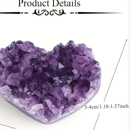 Natural Amethyst Crystal Cluster Heart-Shape Geode Decorative Rock Raw Stone | Gemstone Spiritual Healing Stone Meaning