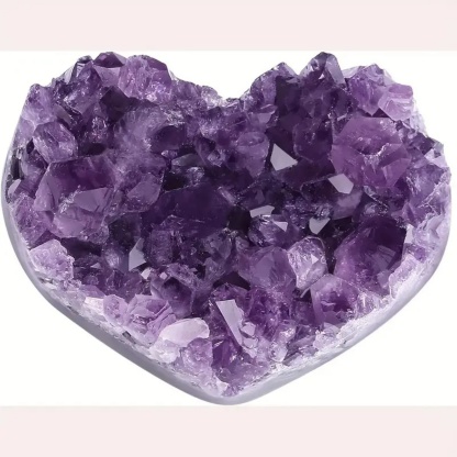 Natural Amethyst Crystal Cluster Heart-Shape Geode Decorative Rock Raw Stone | Gemstone Spiritual Healing Stone Meaning