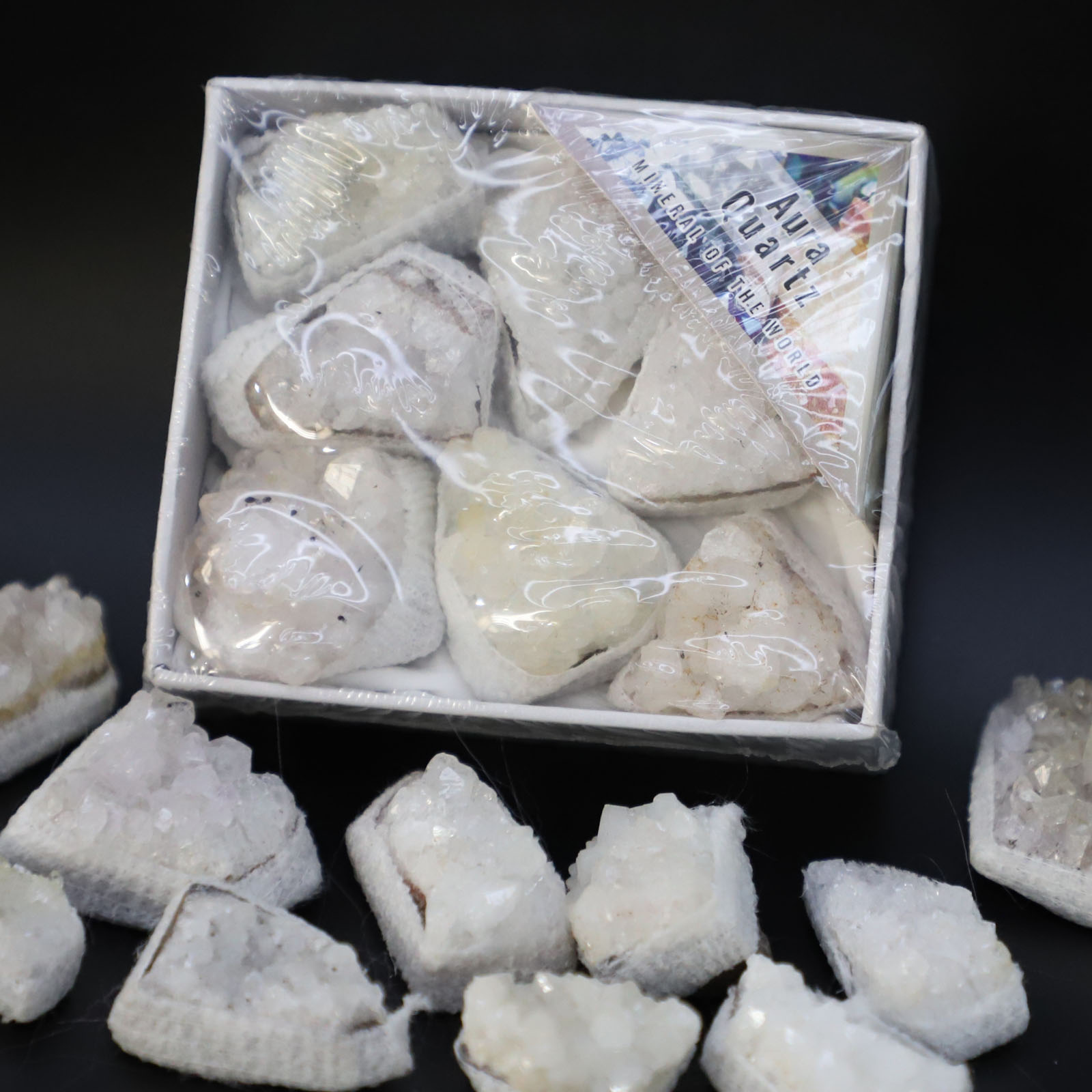 9in1 Clear Quartz gemstone raw stone boxack bsjz001