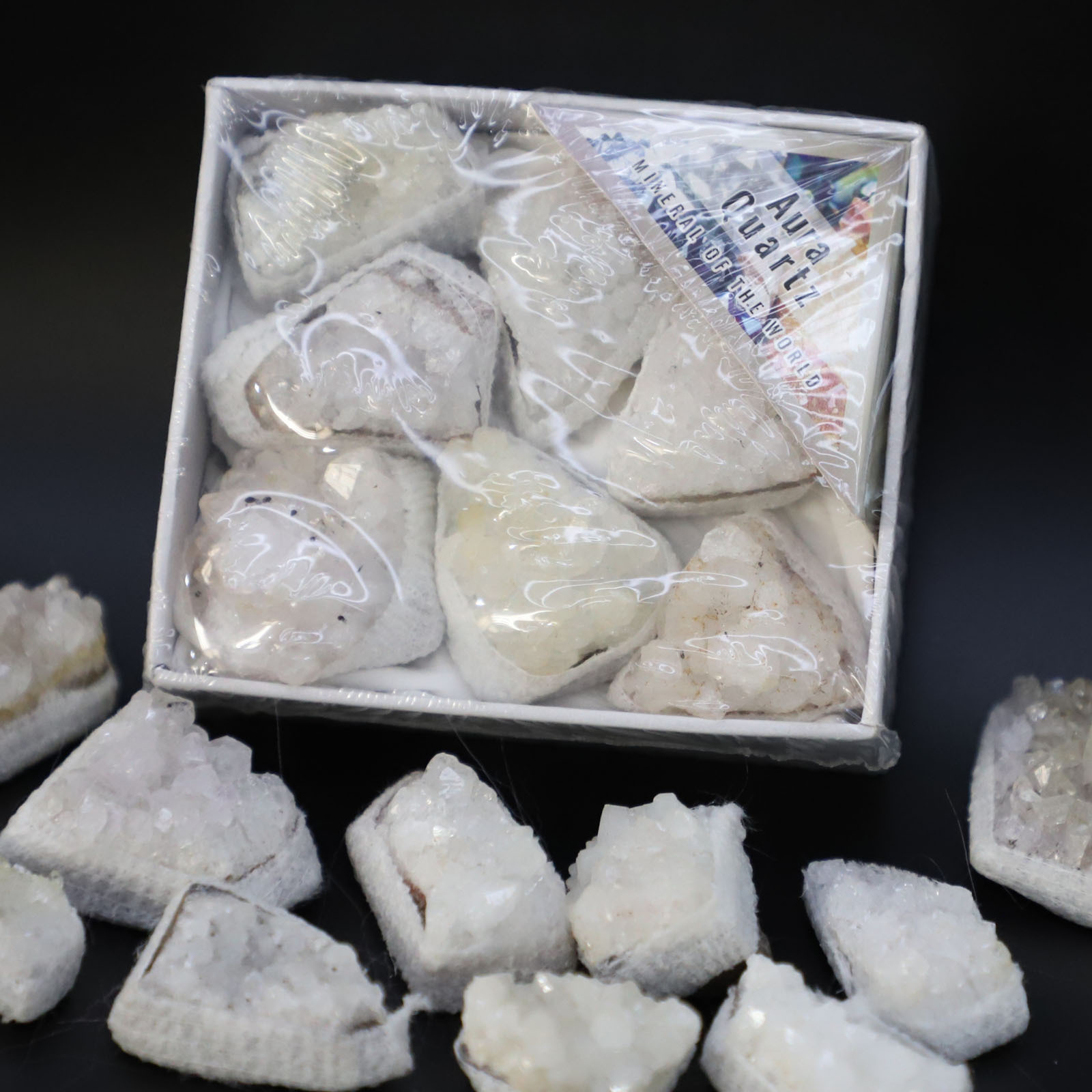 9in1 Clear Quartz gemstone raw stone boxack bsjz001