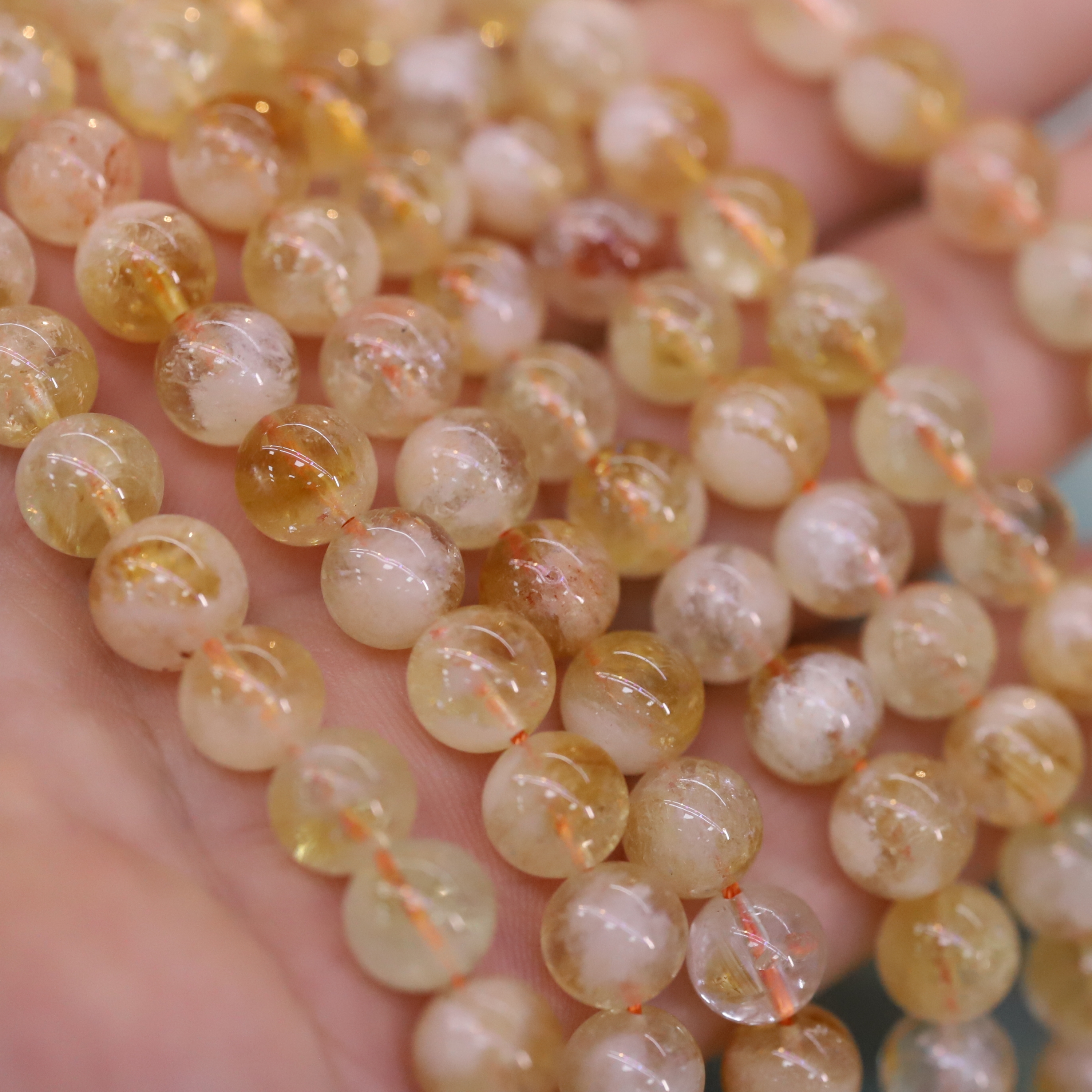 The Citrine Loose bead 6 to 16 mm ,Gemstone Loose bead Stretch Bracelet Beads, ,Natural Healing Stone,Gift For Women