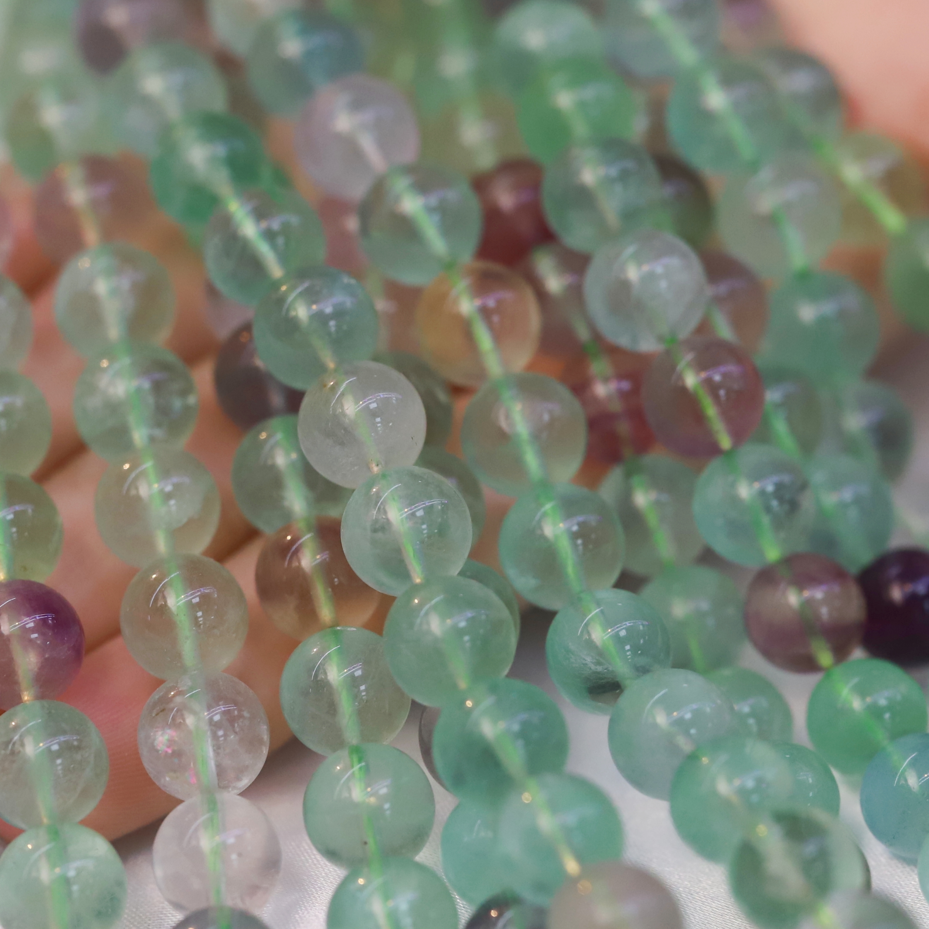 The Green Fluorite Loose bead 6 to 14 mm ,Gemstone Loose bead Stretch Bracelet Beads, ,Natural Healing Stone,Gift For Women