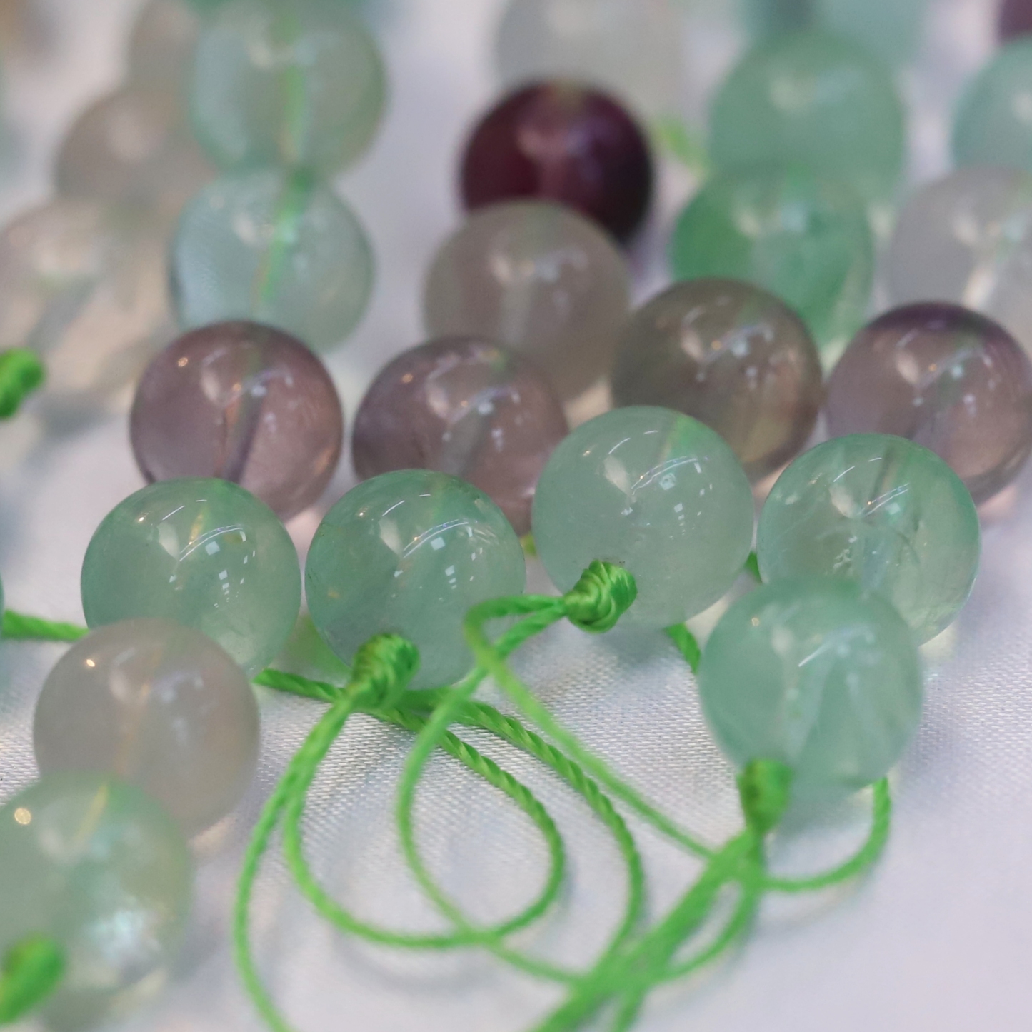 The Green Fluorite Loose bead 6 to 14 mm ,Gemstone Loose bead Stretch Bracelet Beads, ,Natural Healing Stone,Gift For Women