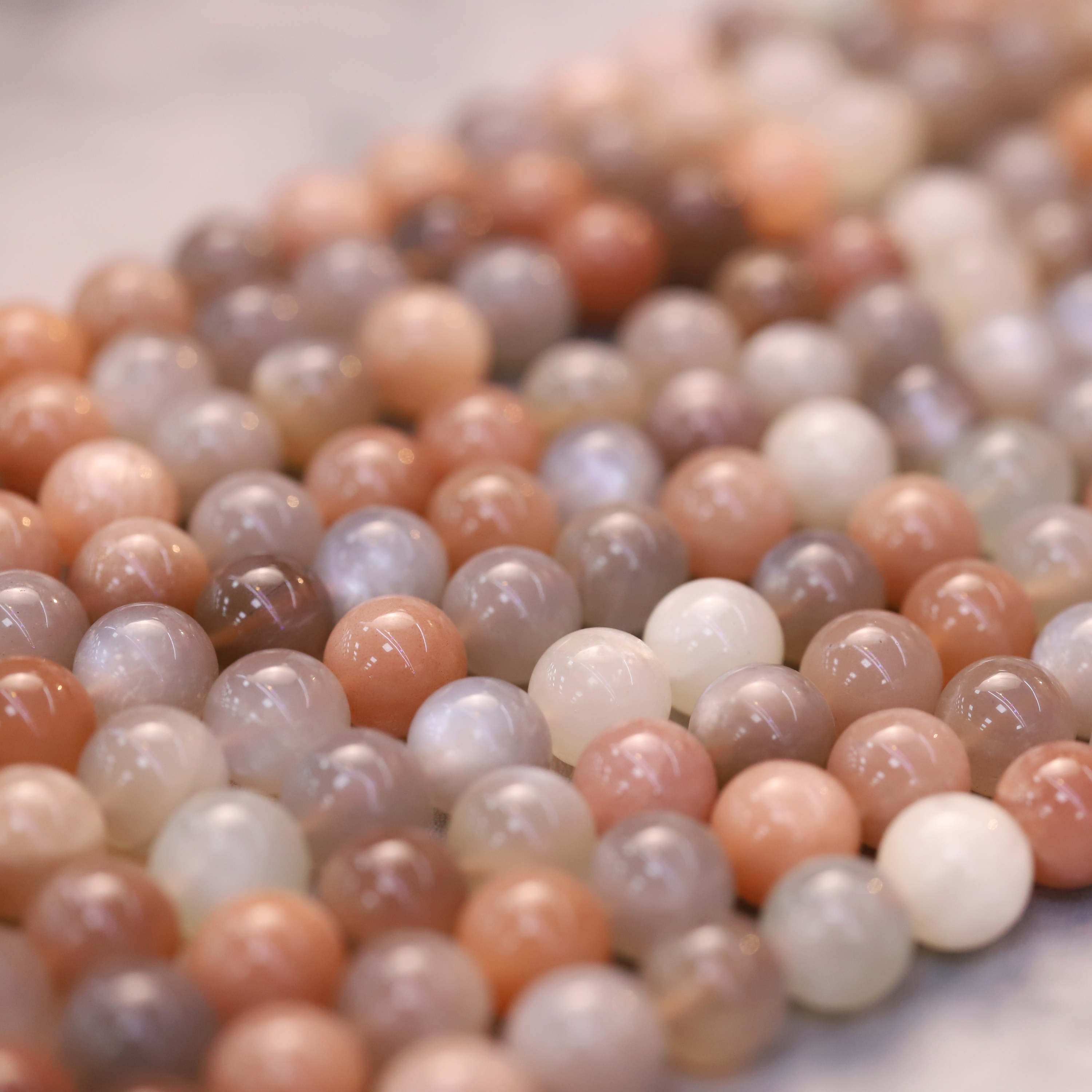 The Multicolor Moonstone Loose bead 6 to 14 mm ,Gemstone Loose bead Stretch Loose bead, ,Natural Healing Stone,Gift For Women