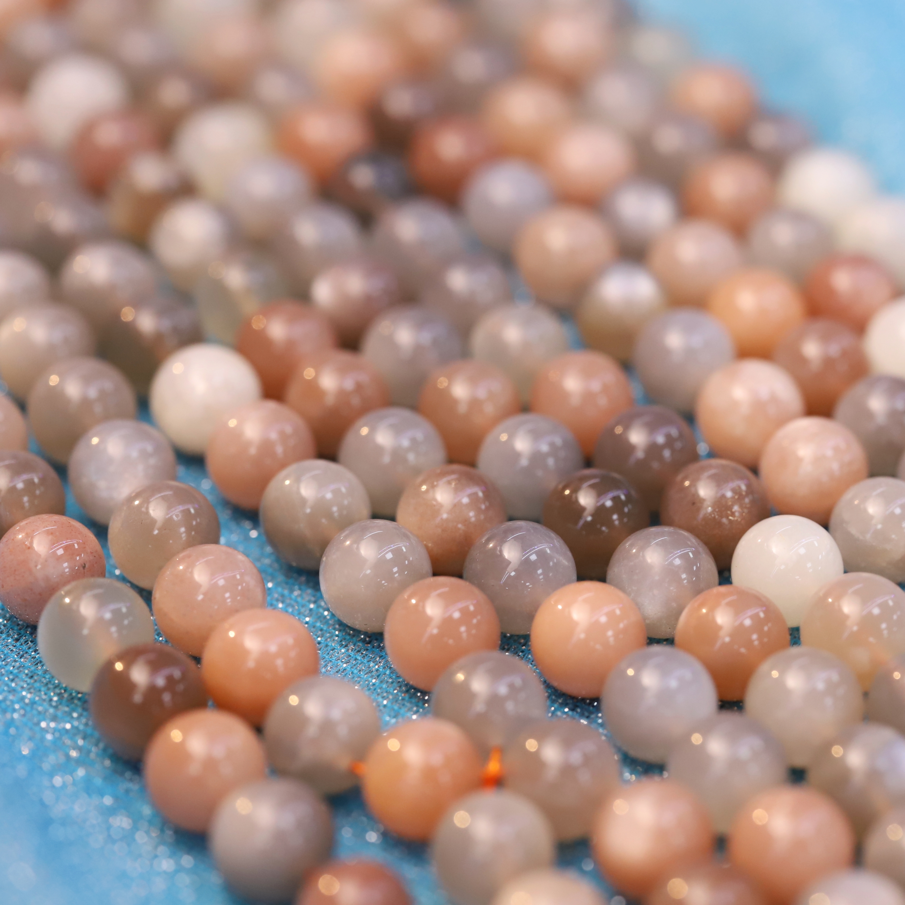 The Multicolor Moonstone Loose bead 6 to 14 mm ,Gemstone Loose bead Stretch Loose bead, ,Natural Healing Stone,Gift For Women