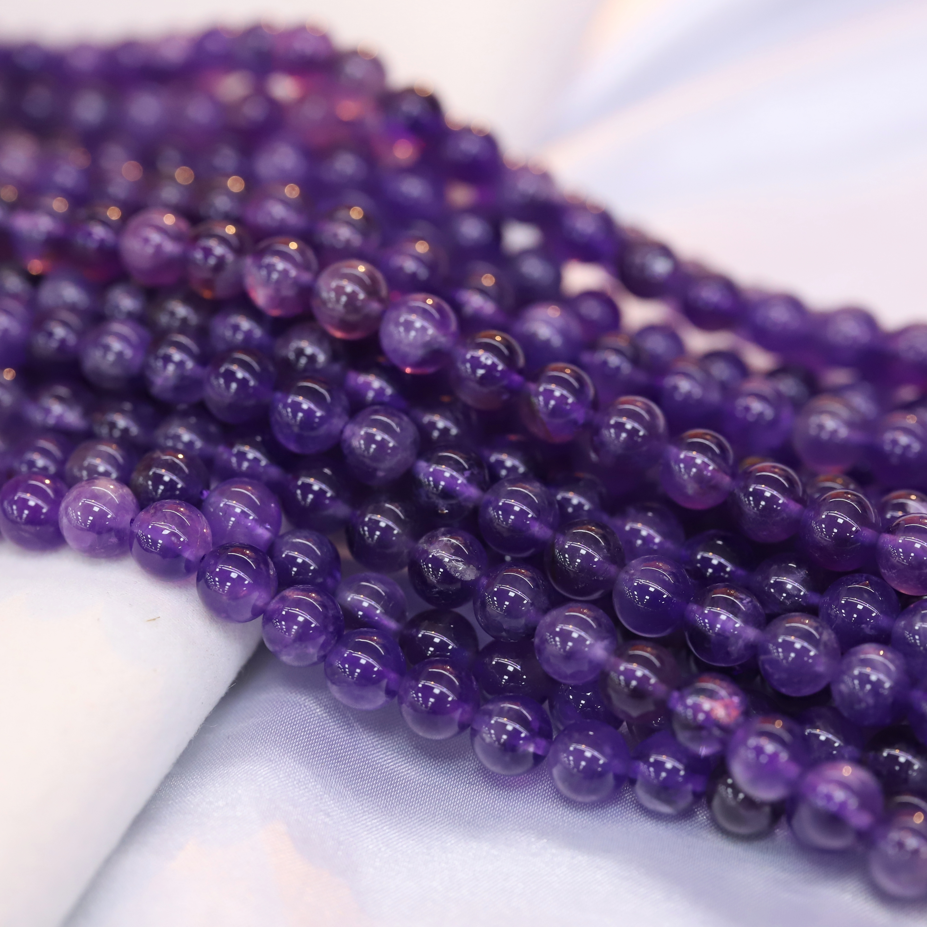 The Amethyst Loose beads 6 to 14 mm ,Gemstone Round Beads Stretch Loose beads, ,Natural Healing Stone,Gift For Women