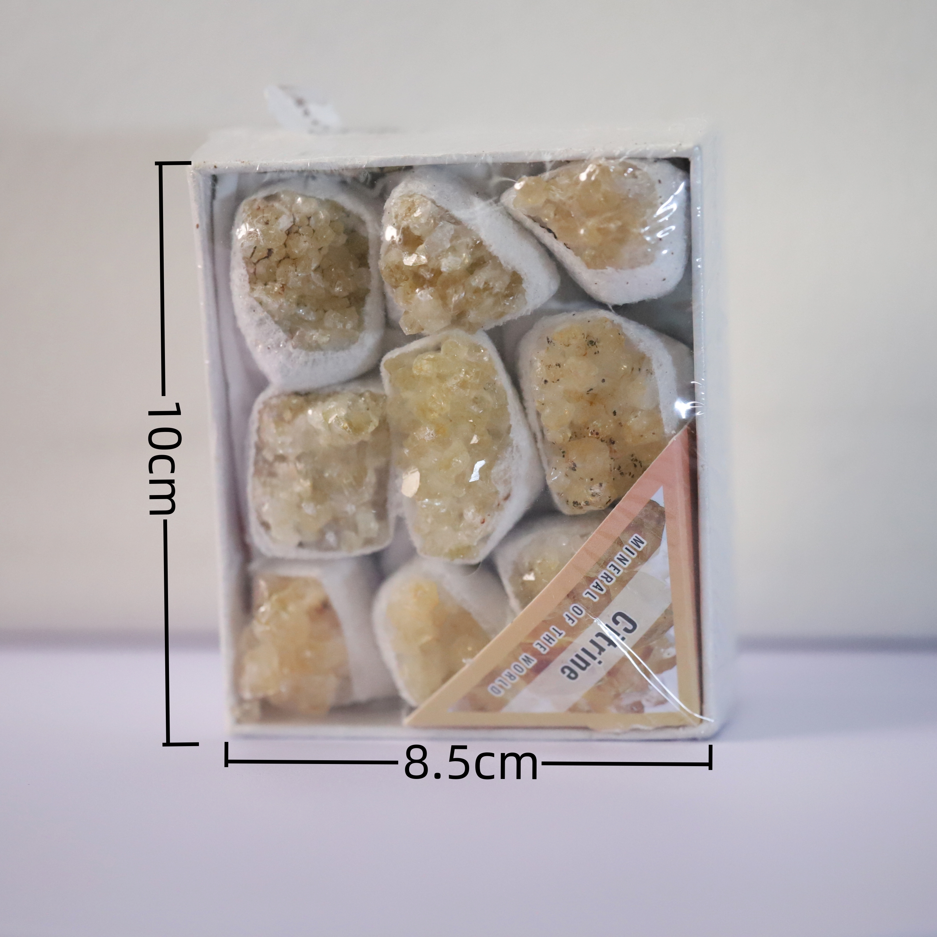 9in1 Citrine gemstone raw stone boxack hsjz001