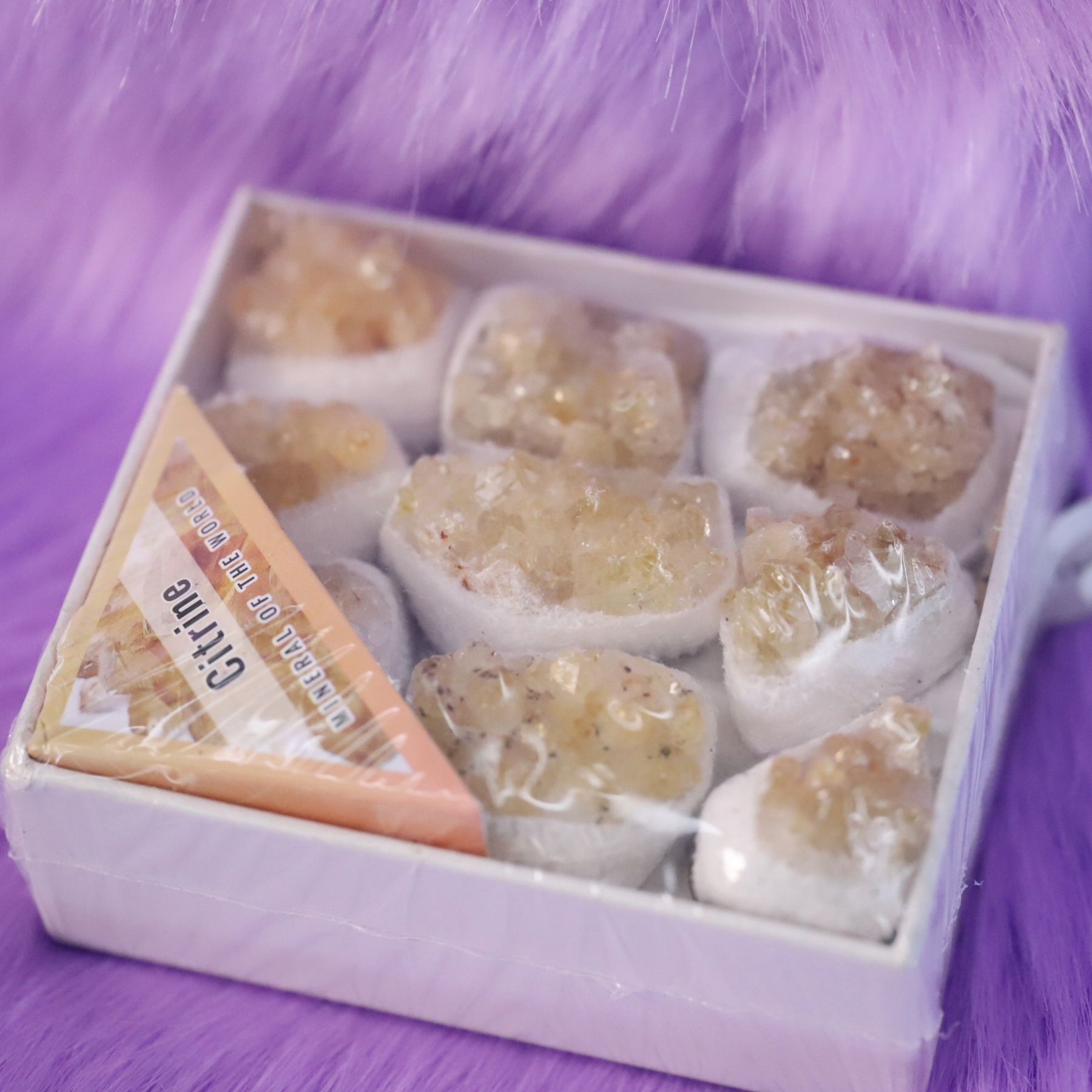 9in1 Citrine gemstone raw stone boxack hsjz001