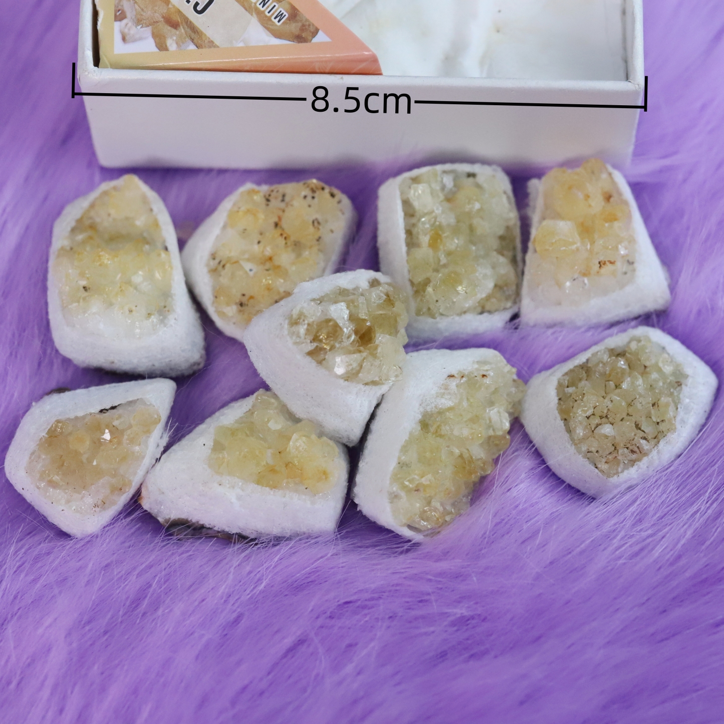 9in1 Citrine gemstone raw stone boxack hsjz001
