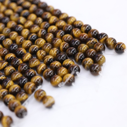 The Yellow Tiger's eye Loose beads 6 to 14 mm ,Gemstone Round Beads Stretch Loose beads ,Man Loose beads Jewelry Yellow Tigers Eye Bead Bracelet Natural Stone Gemstone Healing Bracelet