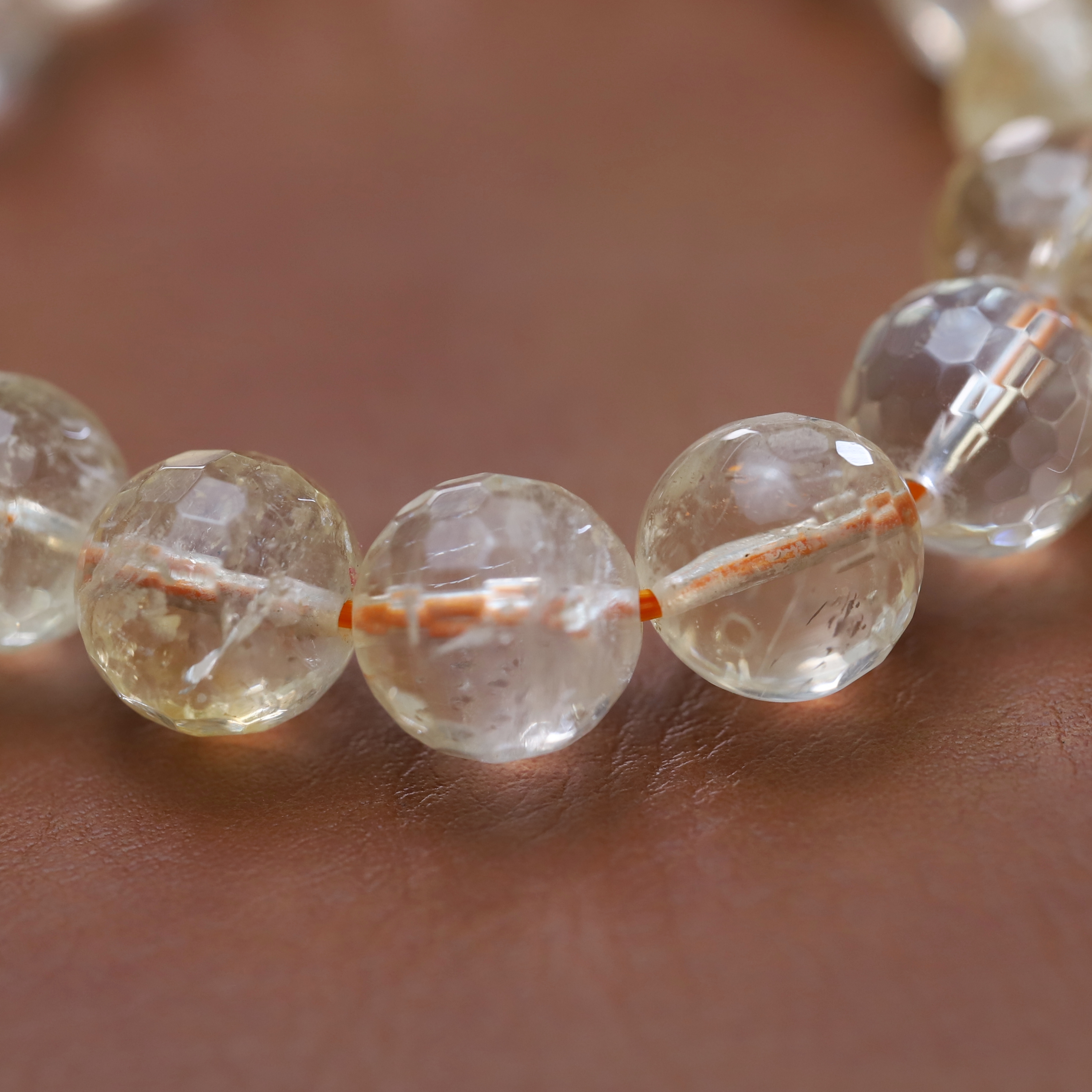 The 128 faceted citrine Bracelet 6 to 16 mm ,Gemstone Round Beads Stretch Bracelet Beads, ,Natural Healing Stone,Gift For Women