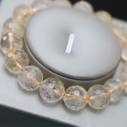 The 128 faceted citrine Bracelet 6 to 16 mm ,Gemstone Round Beads Stretch Bracelet Beads, ,Natural Healing Stone,Gift For Women