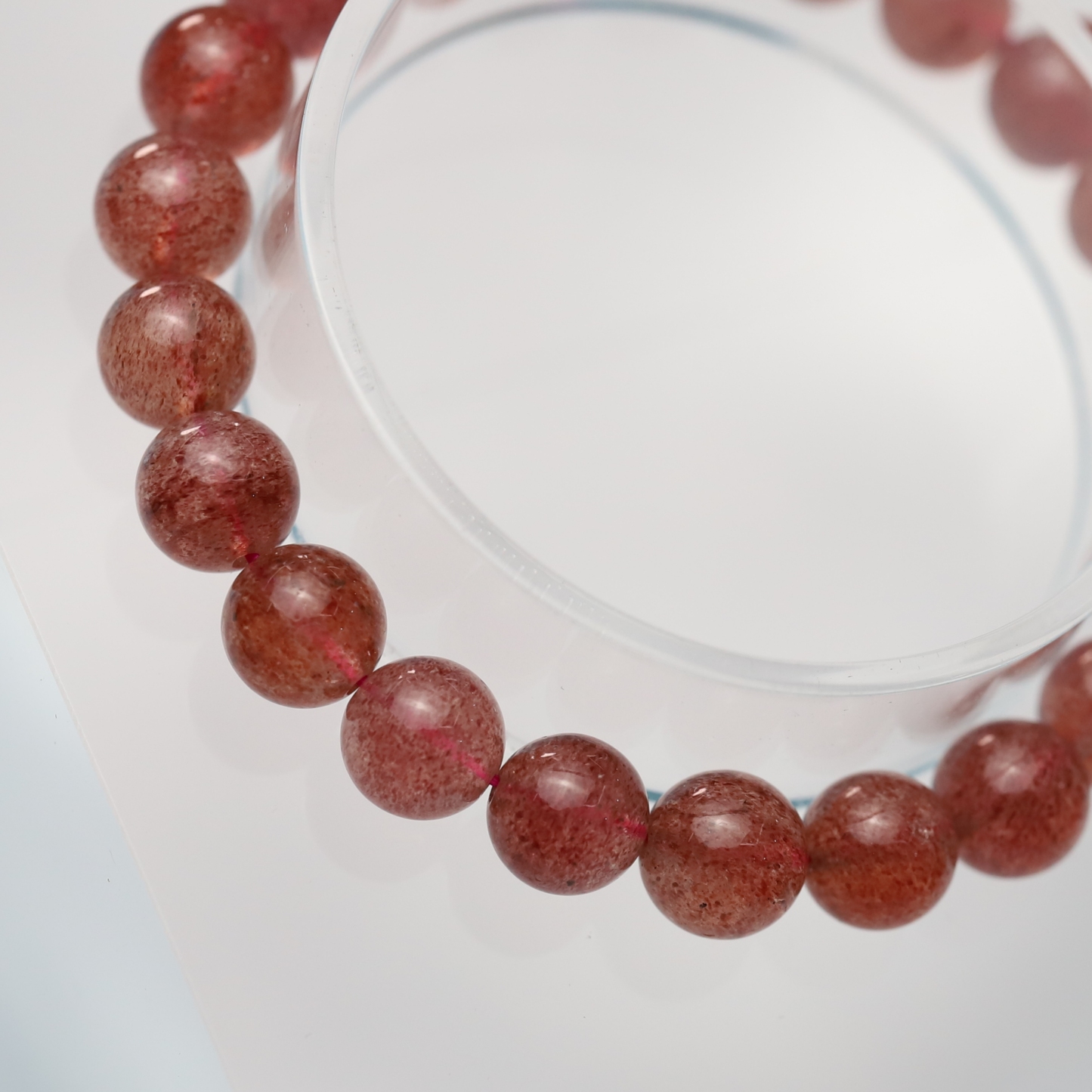 The Strawberry Quartz Bracelet 6 to 10 mm ,Gemstone Round Beads Stretch Bracelet Beads, ,Natural Healing Stone,Gift For Women