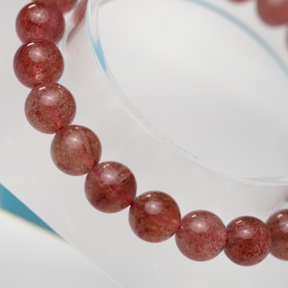 The Strawberry Quartz Bracelet 6 to 10 mm ,Gemstone Round Beads Stretch Bracelet Beads, ,Natural Healing Stone,Gift For Women