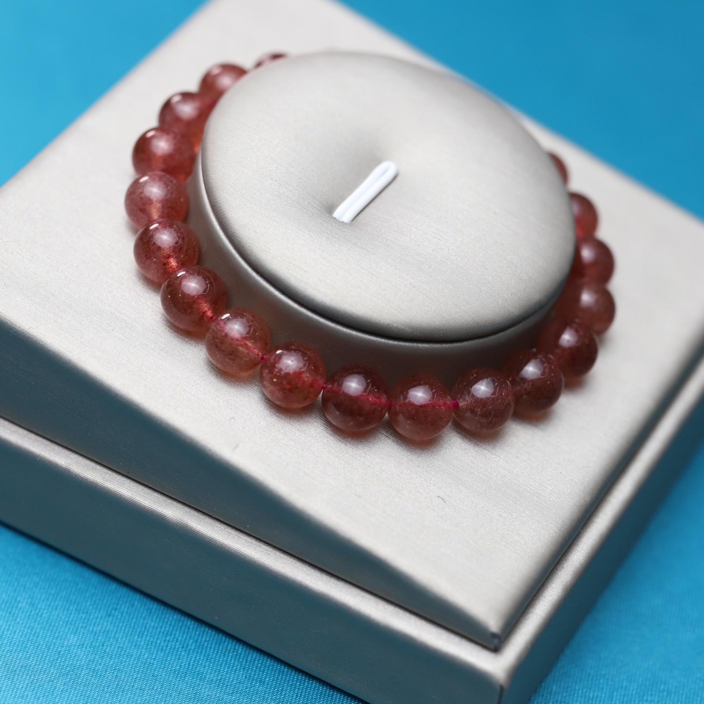 The Strawberry Quartz Bracelet 6 to 10 mm ,Gemstone Round Beads Stretch Bracelet Beads, ,Natural Healing Stone,Gift For Women