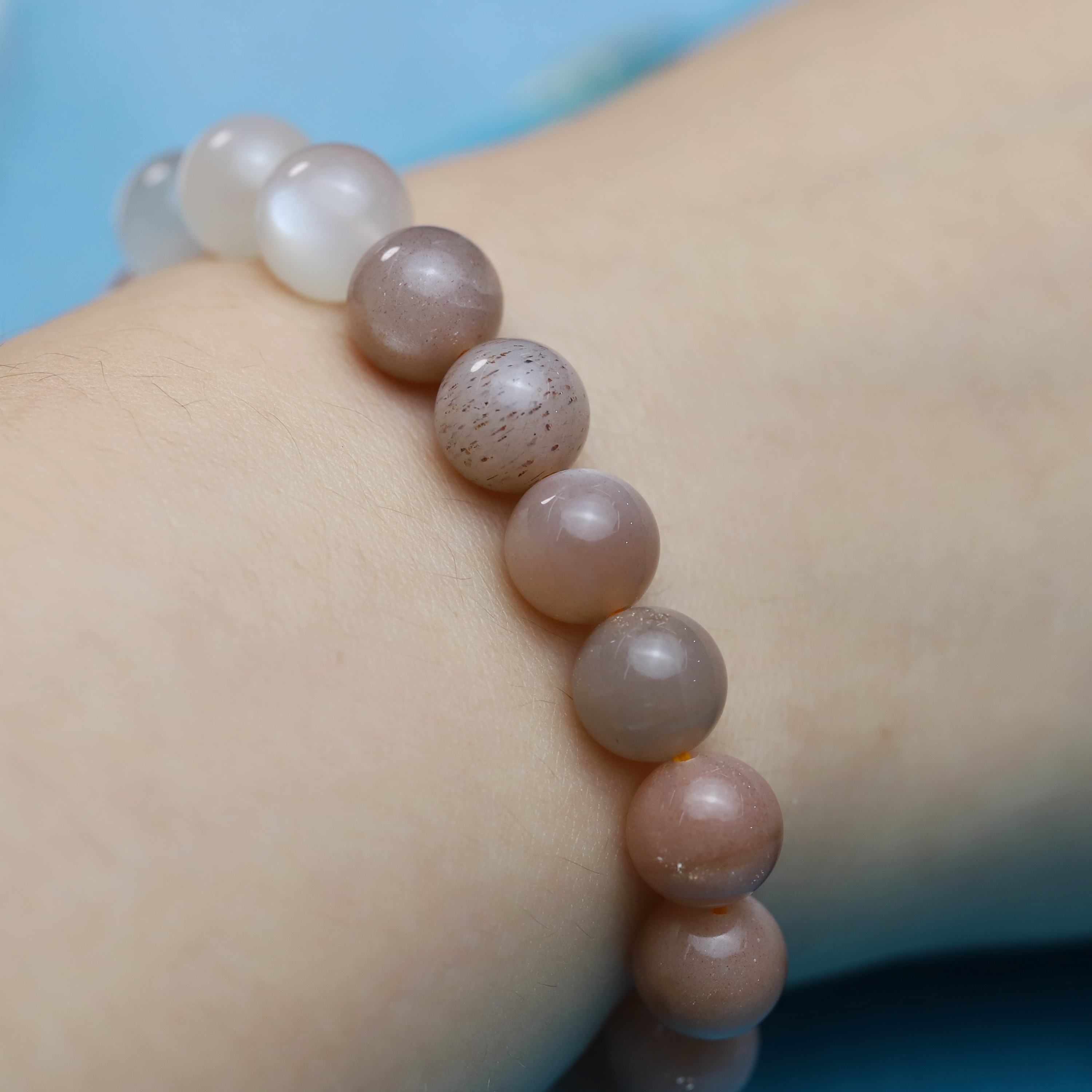 The Multicolor Moonstone Bracelet 6 to 16 mm ,Gemstone Round Beads Stretch Bracelet Beads, ,Natural Healing Stone,Gift For Women