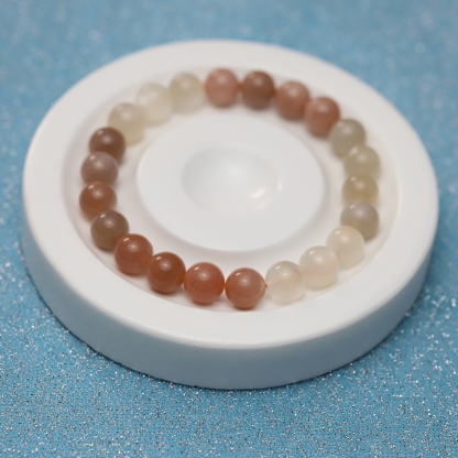 The Multicolor Moonstone Bracelet 6 to 16 mm ,Gemstone Round Beads Stretch Bracelet Beads, ,Natural Healing Stone,Gift For Women
