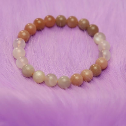 The Multicolor Moonstone Bracelet 6 to 16 mm ,Gemstone Round Beads Stretch Bracelet Beads, ,Natural Healing Stone,Gift For Women