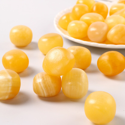 Natural Large Yellow Calcite Gemstone Tumbled Polished Stone for Therapy Meditation | Crystal Spiritual Healing Stone Meaning