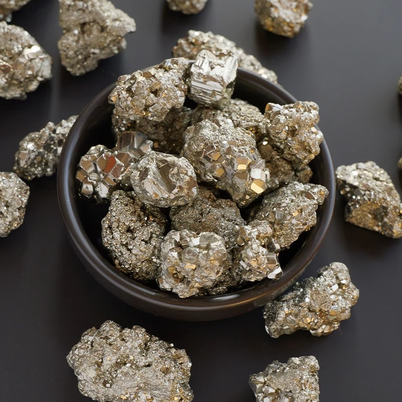 Natural Pyrite Gemstones Raw Stone  | Fools Gold Mineral Specimen | Crystals Spiritual Healing Stone Meaning