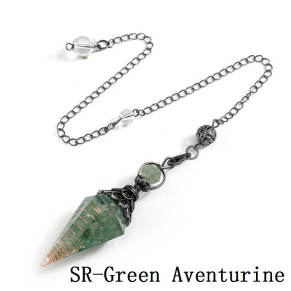 Natural Crystals Gemstone Pendulum with Antique Silver Chain emotionnal crystal healing&decor